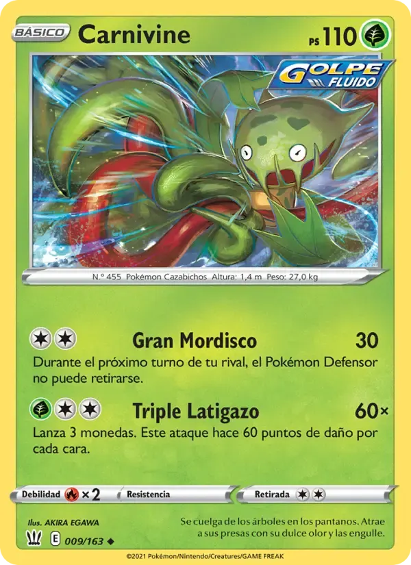 Carnivine — Estilos de Combate 9 Spanish Pokémon card