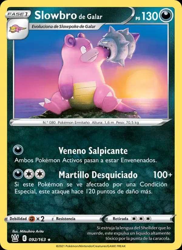 Slowbro de Galar — Estilos de Combate 92 Spanish Pokémon card