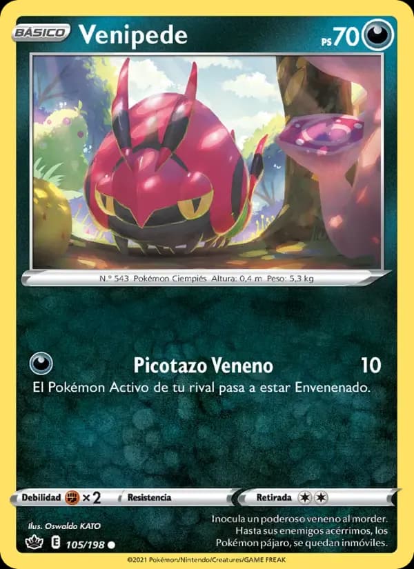 Venipede — Reinado Escalofriante 105 Spanish Pokémon card