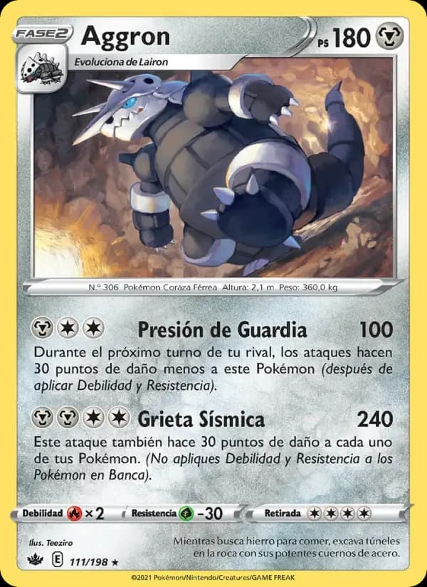 Aggron — Reinado Escalofriante 111 Spanish Pokémon card