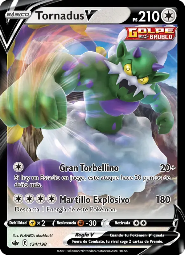 Tornadus V — Reinado Escalofriante 124 Spanish Pokémon card