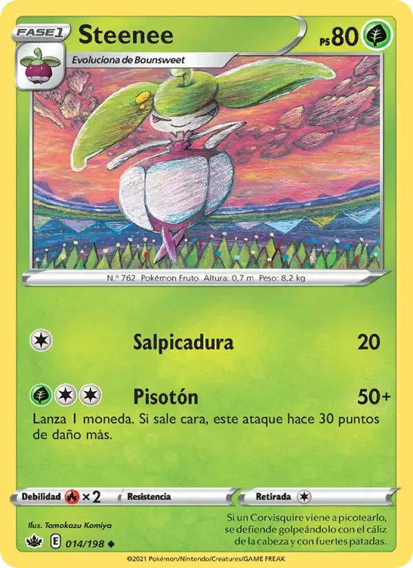 Steenee — Reinado Escalofriante 14 Spanish Pokémon card