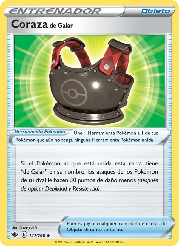 Coraza de Galar — Reinado Escalofriante 141 Spanish Pokémon card
