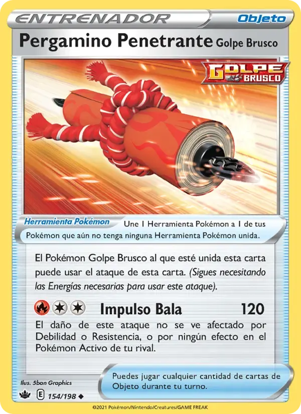 Pergamino Penetrante Golpe Brusco — Reinado Escalofriante 154 Spanish Pokémon card