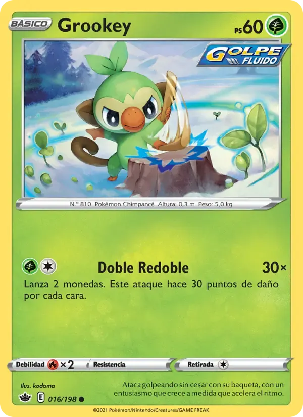 Grookey — Reinado Escalofriante 16 Spanish Pokémon card