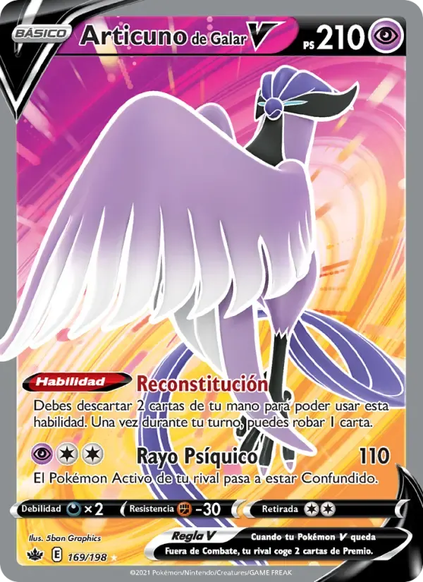 Articuno de Galar V — Reinado Escalofriante 169 Spanish Pokémon card