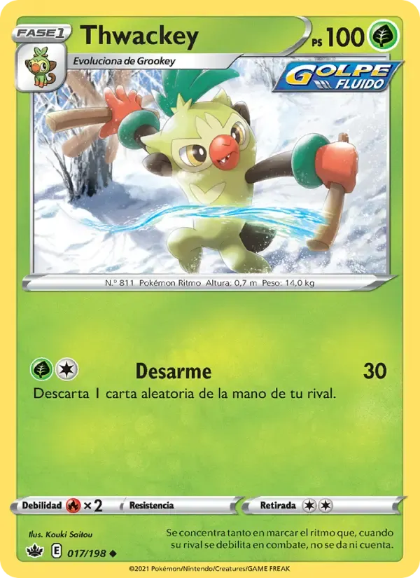 Thwackey — Reinado Escalofriante 17 Spanish Pokémon card