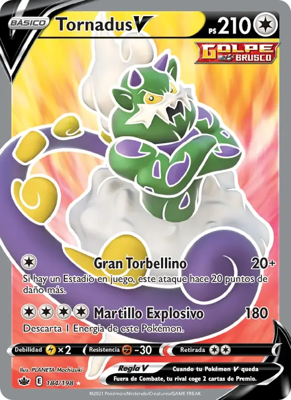 Tornadus V — Reinado Escalofriante 184 Spanish Pokémon card