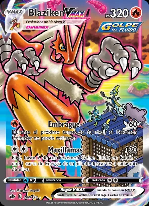 Blaziken VMAX — Reinado Escalofriante 201 Spanish Pokémon card