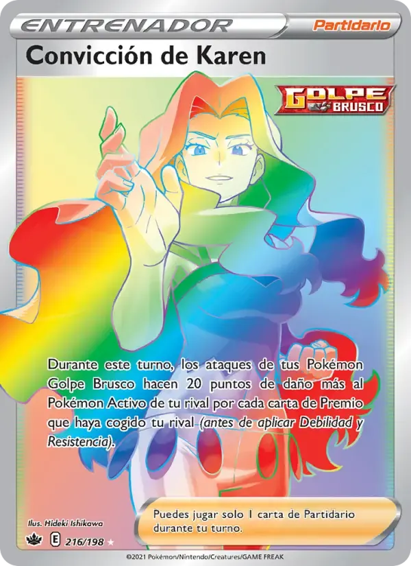Convicción de Karen — Reinado Escalofriante 216 Spanish Pokémon card