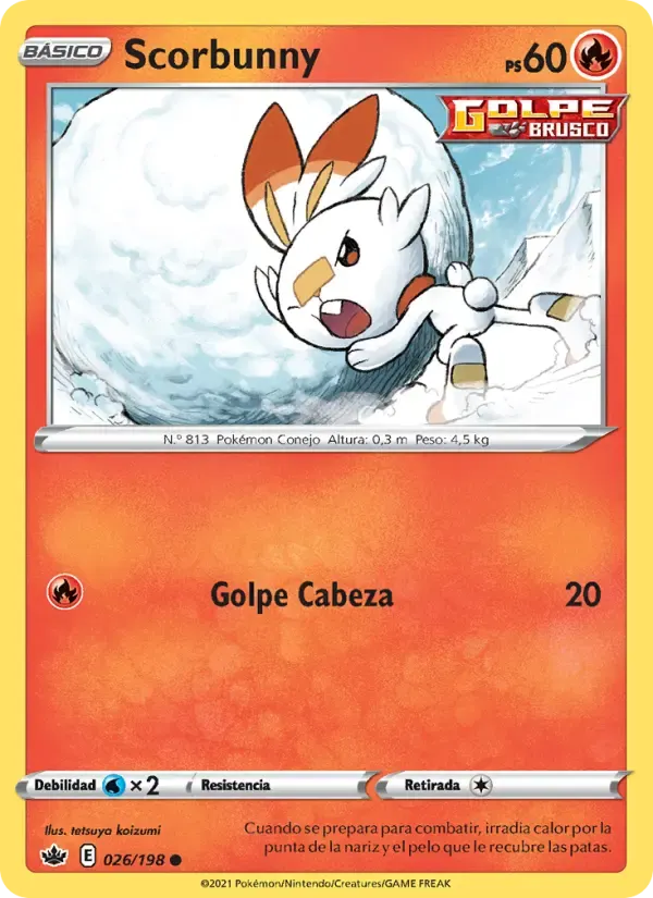 Scorbunny — Reinado Escalofriante 26 Spanish Pokémon card