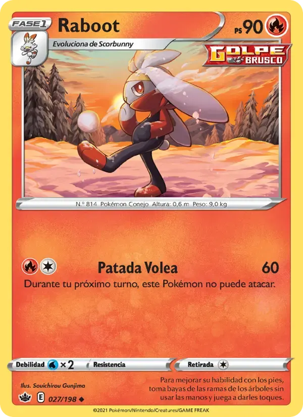 Raboot — Reinado Escalofriante 27 Spanish Pokémon card