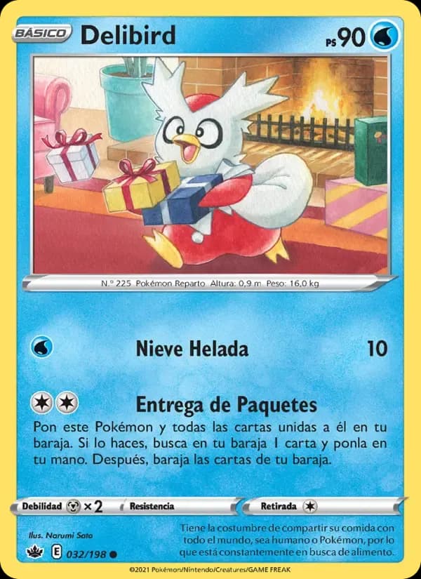 Delibird — Reinado Escalofriante 32 Spanish Pokémon card