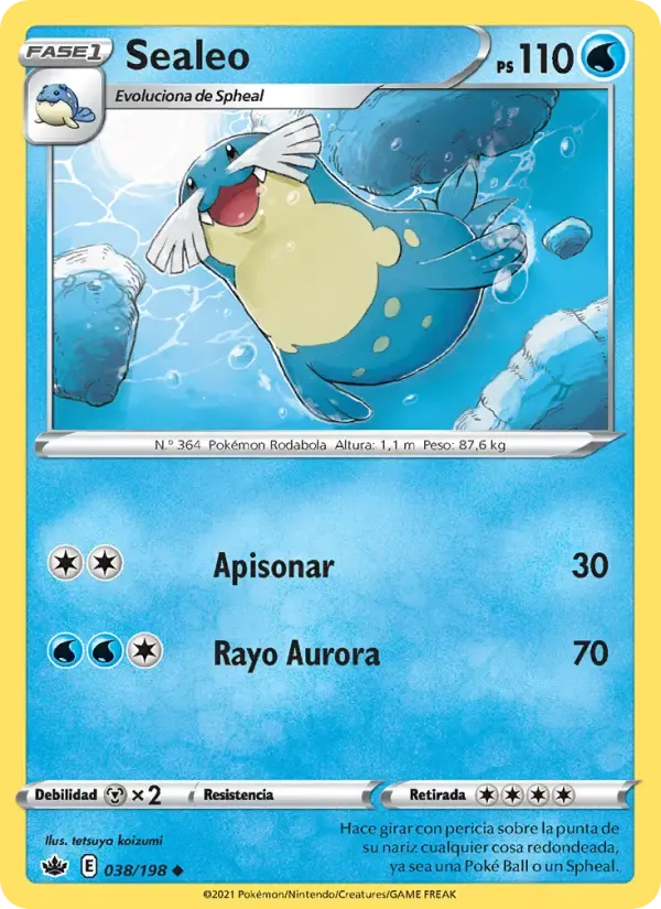 Sealeo — Reinado Escalofriante 38 Spanish Pokémon card