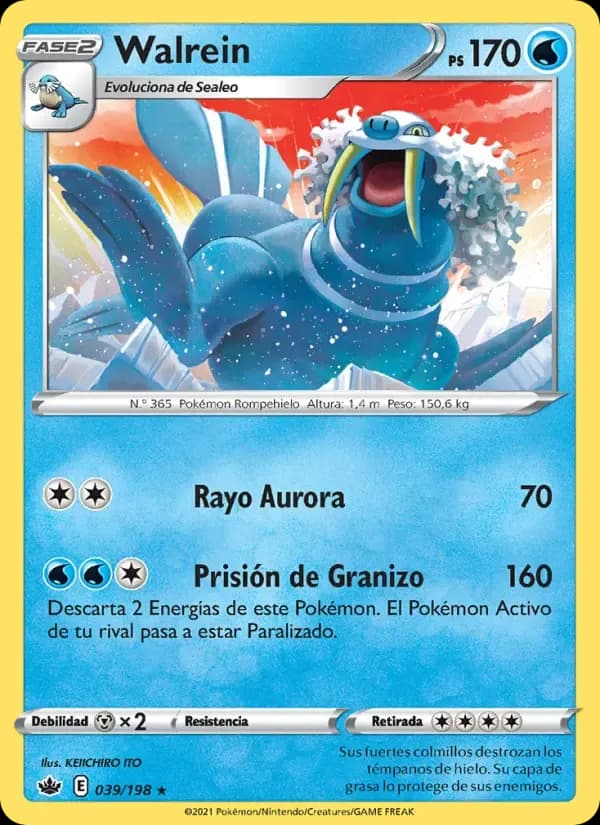 Walrein — Reinado Escalofriante 39 Spanish Pokémon card
