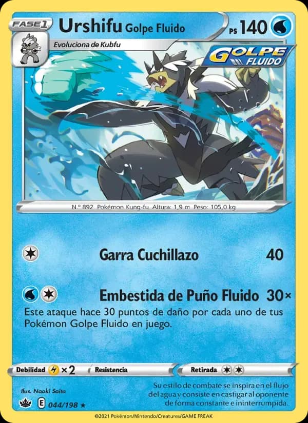 Urshifu Golpe Fluido — Reinado Escalofriante 44 Spanish Pokémon card