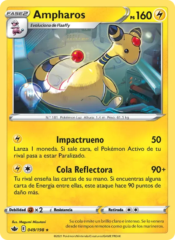 Ampharos — Reinado Escalofriante 49 Spanish Pokémon card