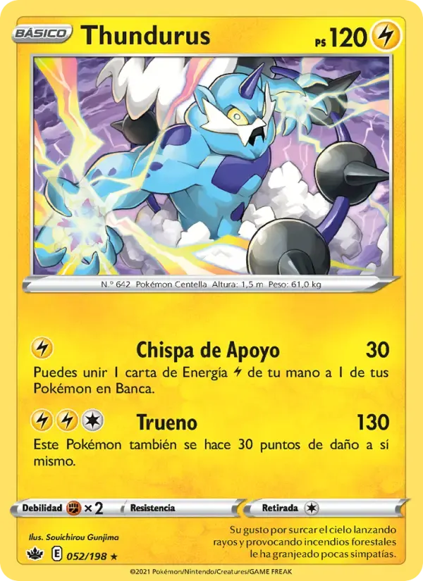 Thundurus — Reinado Escalofriante 52 Spanish Pokémon card