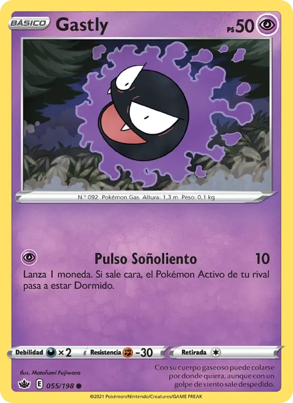 Gastly — Reinado Escalofriante 55 Spanish Pokémon card