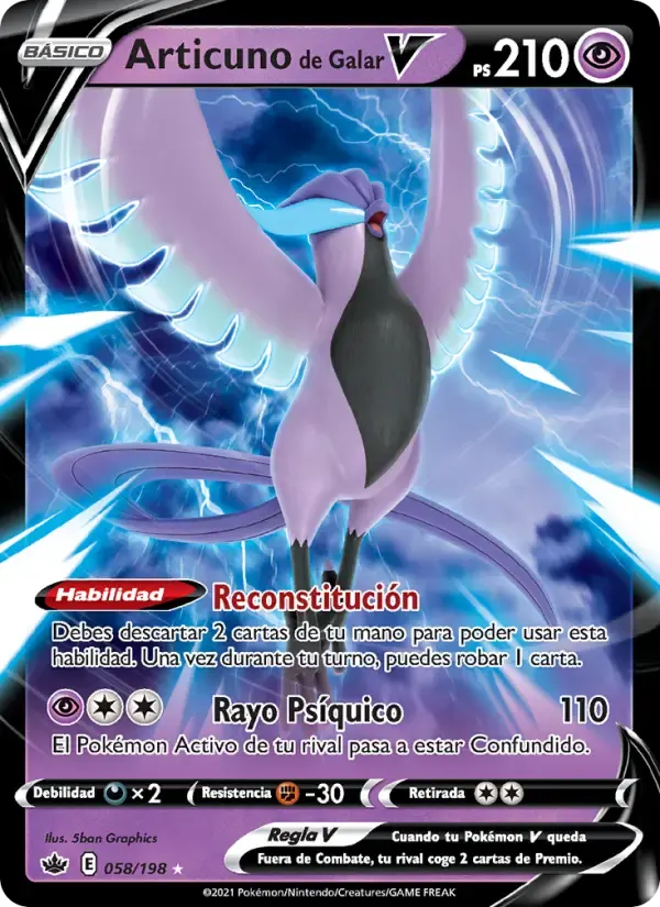 Articuno de Galar V — Reinado Escalofriante 58 Spanish Pokémon card