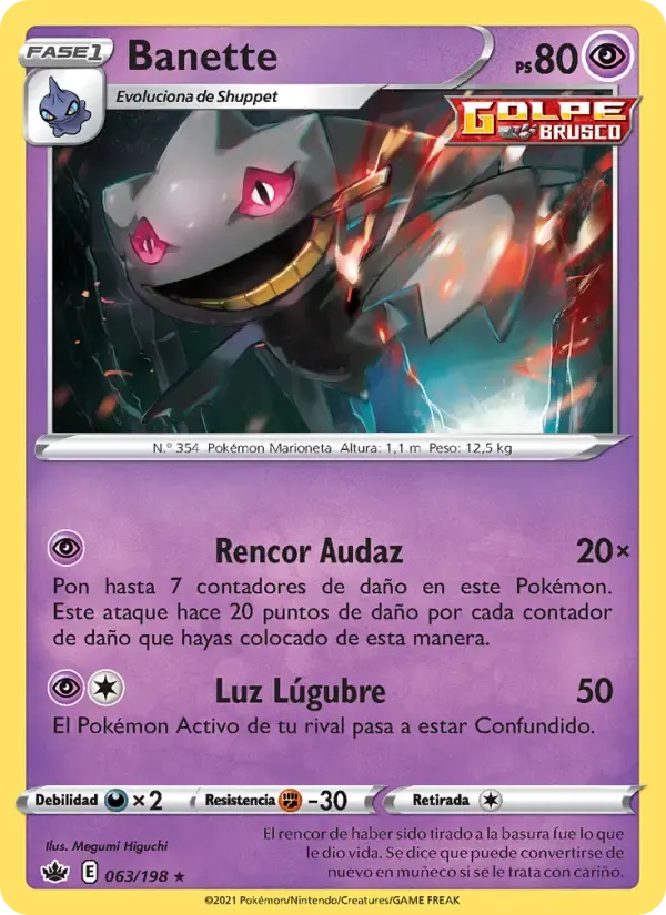 Banette — Reinado Escalofriante 63 Spanish Pokémon card