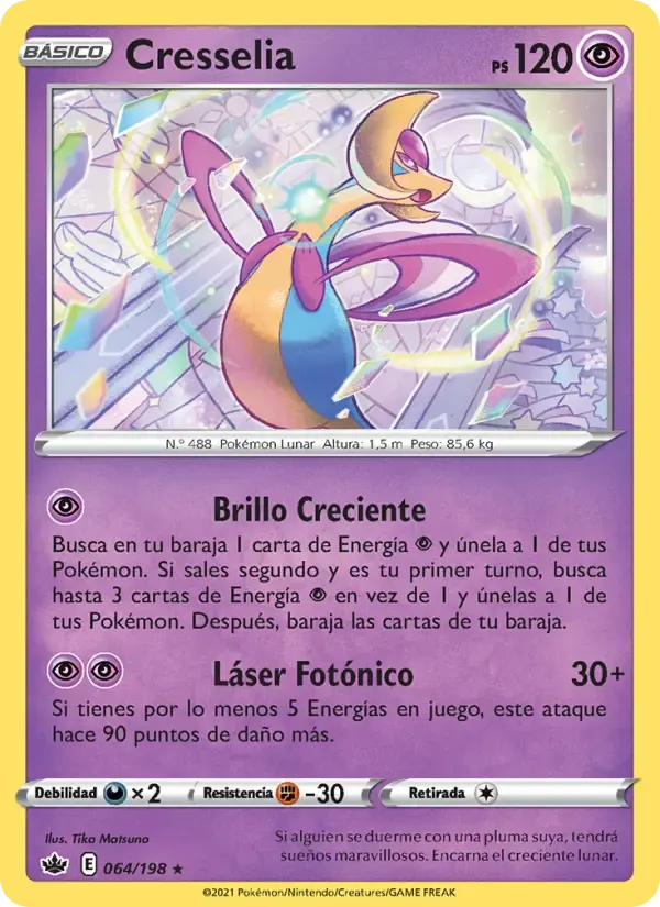 Cresselia — Reinado Escalofriante 64 Spanish Pokémon card