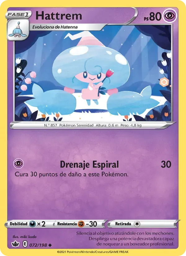 Hattrem — Reinado Escalofriante 72 Spanish Pokémon card