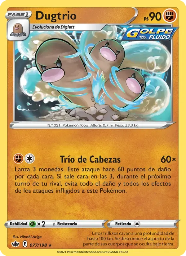 Dugtrio — Reinado Escalofriante 77 Spanish Pokémon card