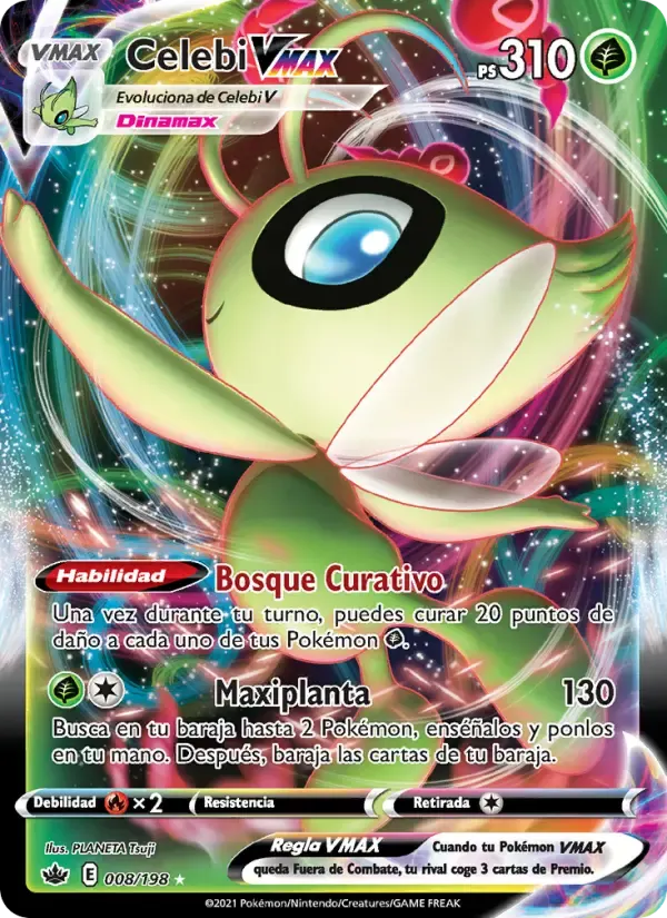 Celebi VMAX — Reinado Escalofriante 8 Spanish Pokémon card
