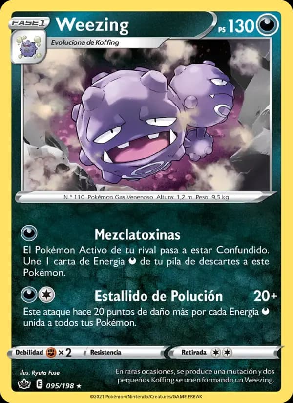 Weezing — Reinado Escalofriante 95 Spanish Pokémon card