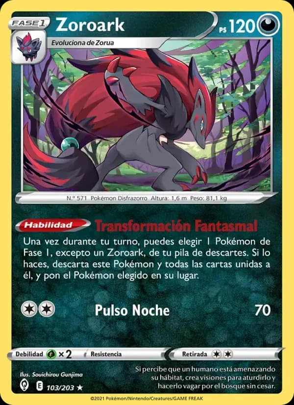 Zoroark — Cielos Evolutivos 103 Spanish Pokémon card