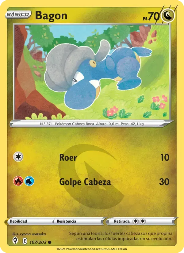 Bagon — Cielos Evolutivos 107 Spanish Pokémon card
