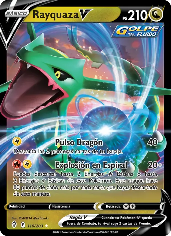 Rayquaza V — Cielos Evolutivos 110 Spanish Pokémon card