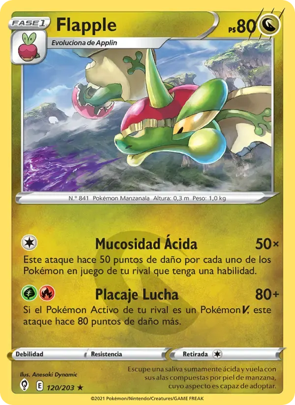 Flapple — Cielos Evolutivos 120 Spanish Pokémon card