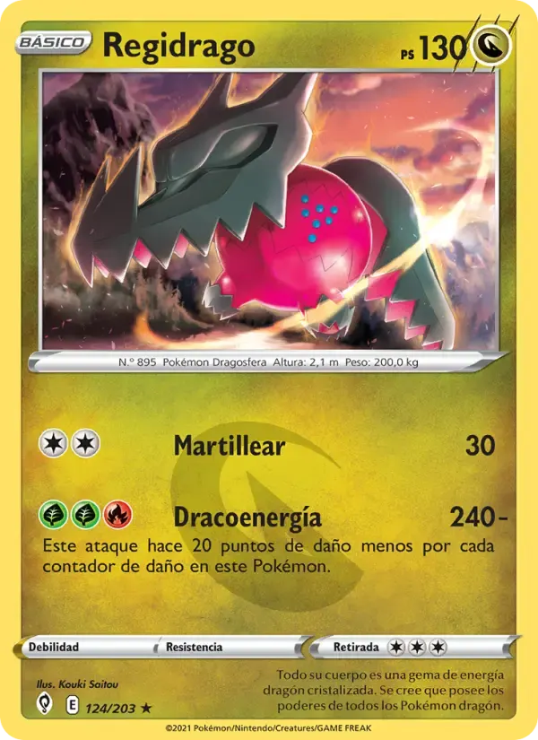 Regidrago — Cielos Evolutivos 124 Spanish Pokémon card