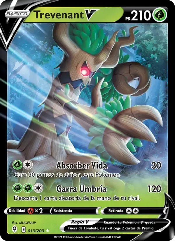 Trevenant V — Cielos Evolutivos 13 Spanish Pokémon card