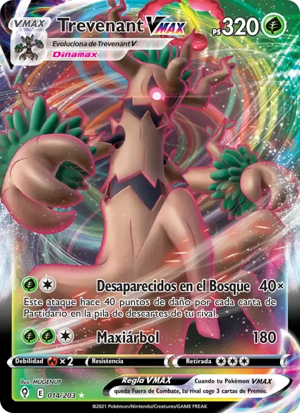 Trevenant VMAX — Cielos Evolutivos 14 Spanish Pokémon card