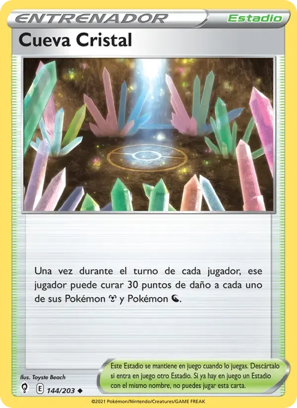 Cueva Cristal — Cielos Evolutivos 144 Spanish Pokémon card