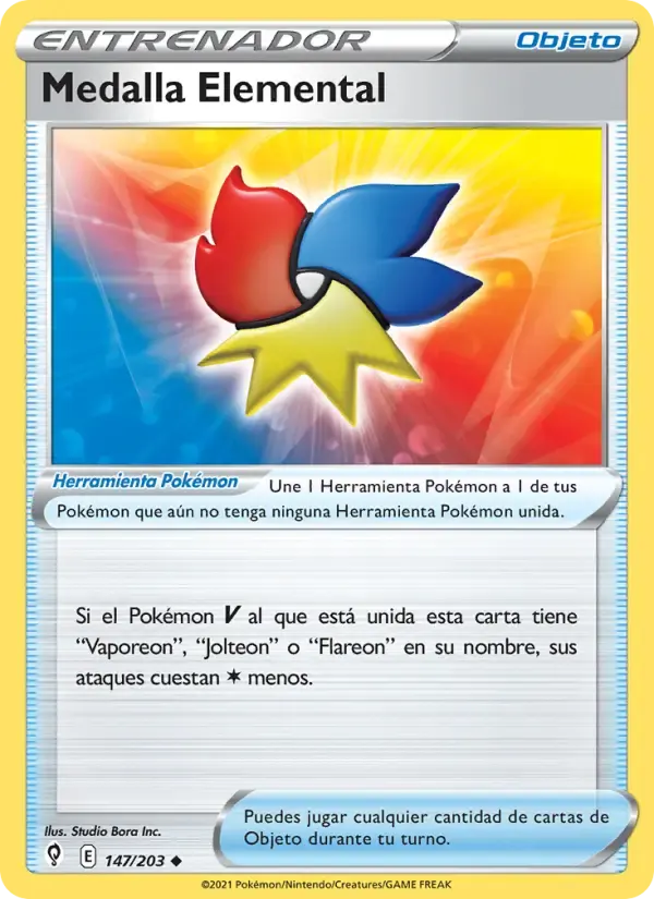 Medalla Elemental — Cielos Evolutivos 147 Spanish Pokémon card