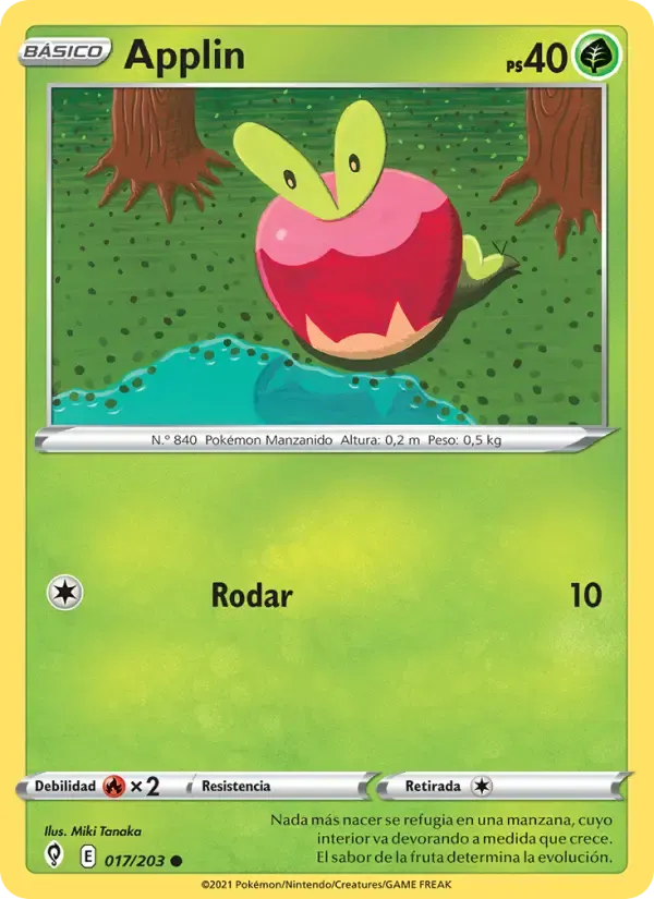 Applin — Cielos Evolutivos 17 Spanish Pokémon card