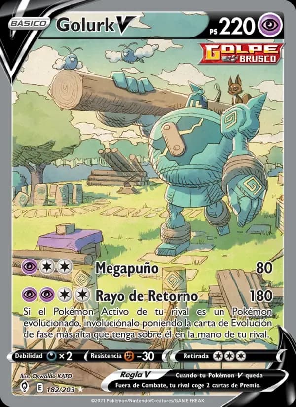 Golurk V — Cielos Evolutivos 182 Spanish Pokémon card
