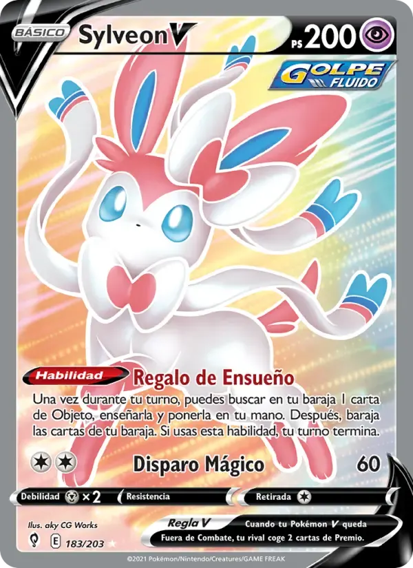 Sylveon V — Cielos Evolutivos 183 Spanish Pokémon card