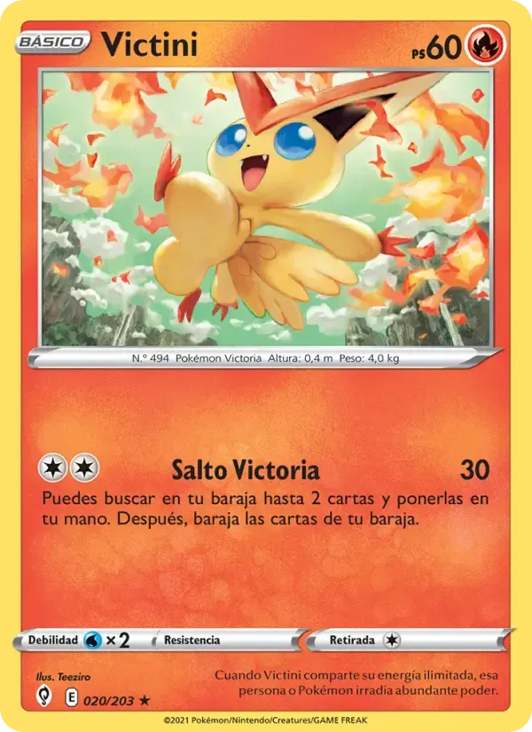 Victini — Cielos Evolutivos 20 Spanish Pokémon card