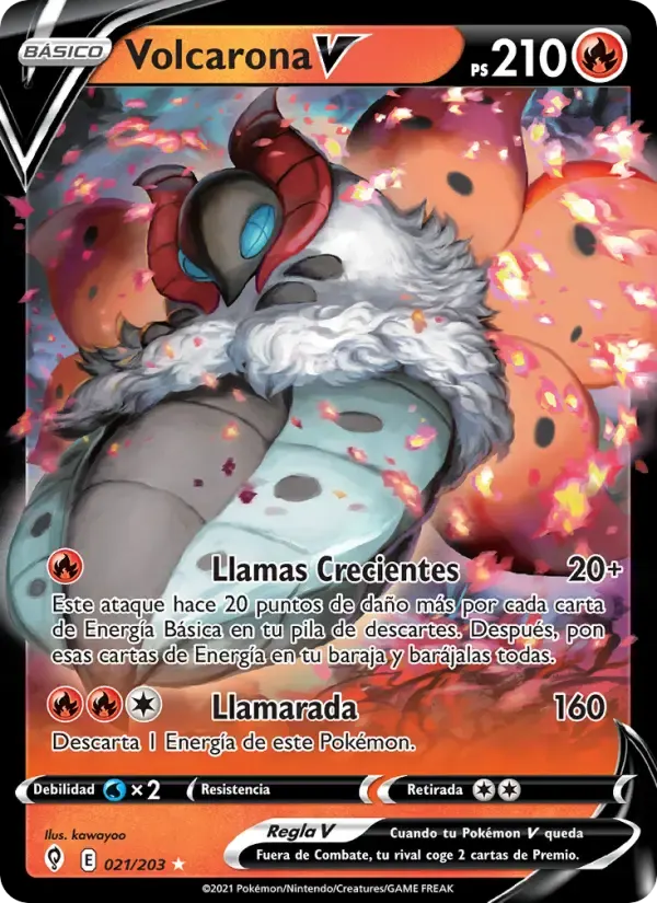 Volcarona V — Cielos Evolutivos 21 Spanish Pokémon card