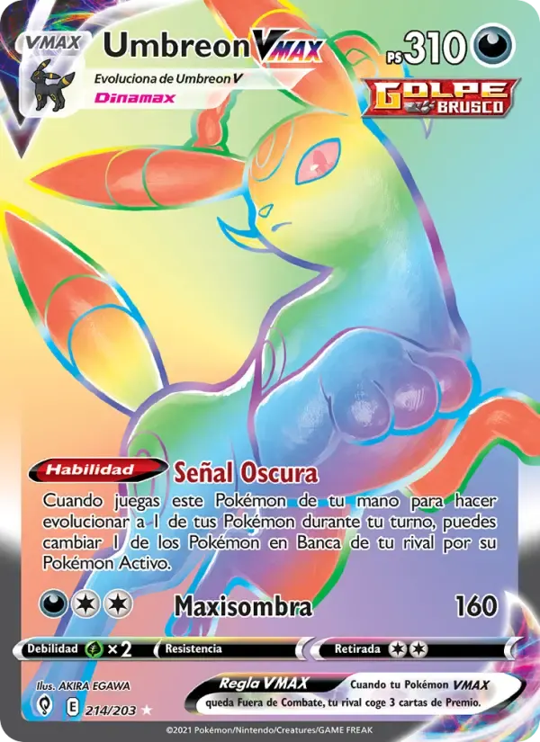 Umbreon VMAX — Cielos Evolutivos 214 Spanish Pokémon card