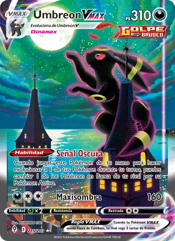 Umbreon VMAX — Cielos Evolutivos 215 Spanish Pokémon card