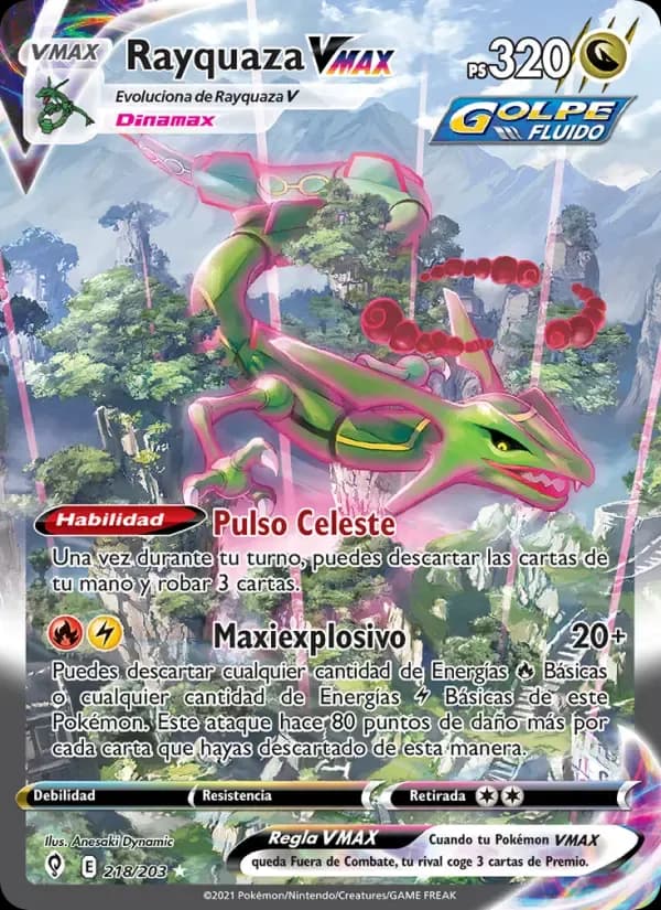 Rayquaza VMAX — Cielos Evolutivos 218 Spanish Pokémon card