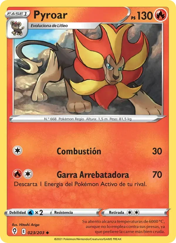 Pyroar — Cielos Evolutivos 23 Spanish Pokémon card