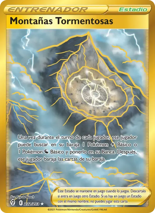 Montañas Tormentosas — Cielos Evolutivos 232 Spanish Pokémon card