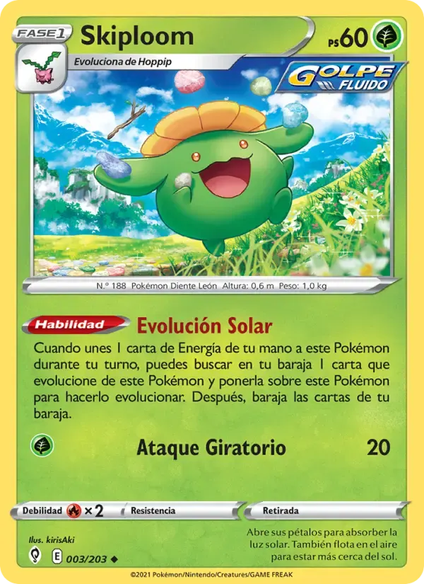 Skiploom — Cielos Evolutivos 3 Spanish Pokémon card